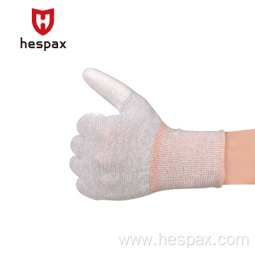 Hespax PU Fingertips Coated Touch Screen Work Gloves